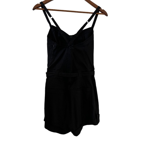 BEBE Linen Blend Short Romper In Black Size S - Picture 7 of 16